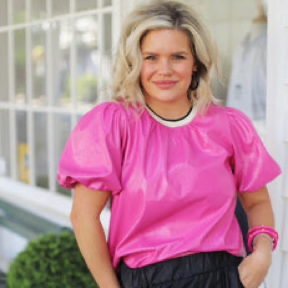 THML Pink and Cream Top